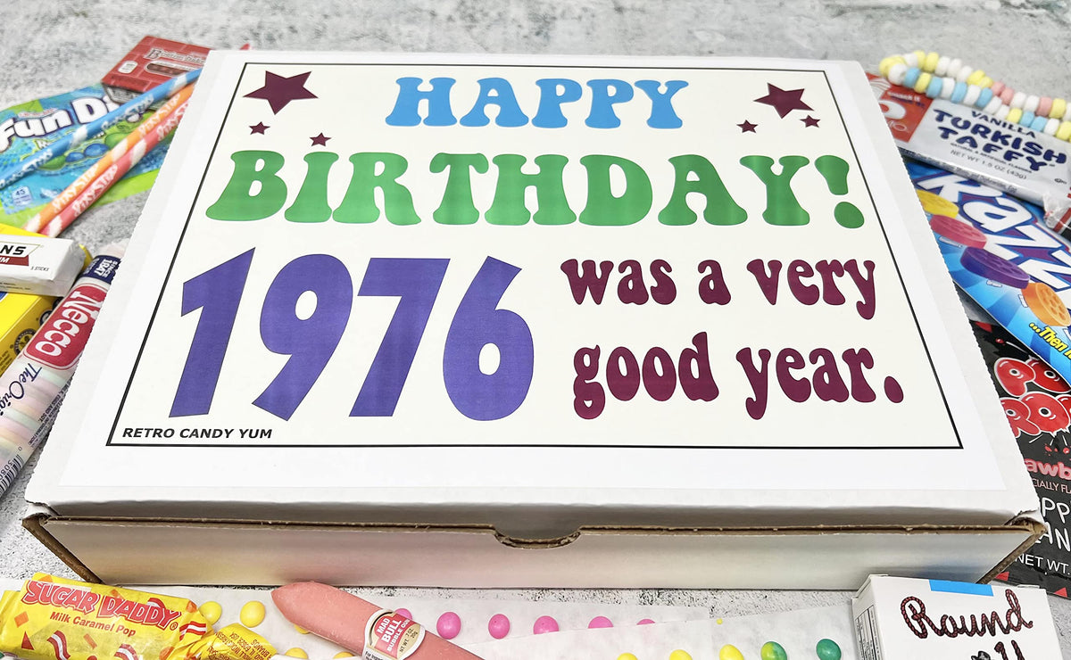 RETRO CANDY YUM 1976 box open reveals 40 nostalgic candies for sharing