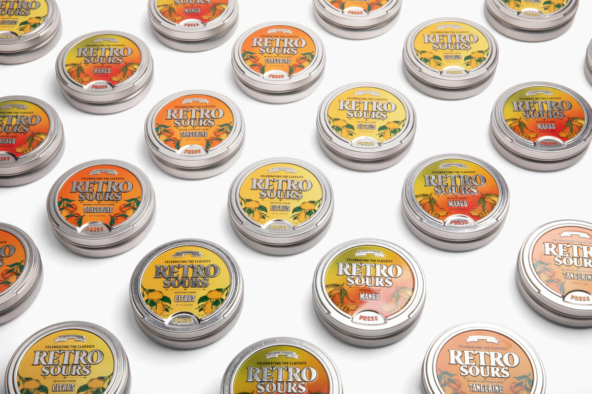 Retro Sours bold tangy bite offers an intense sour kick for quick flavor picks.