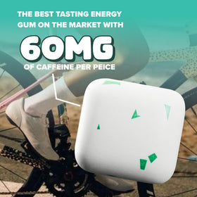 Rev Gum 60mg caffeine per piece for a noticeable energy lift.