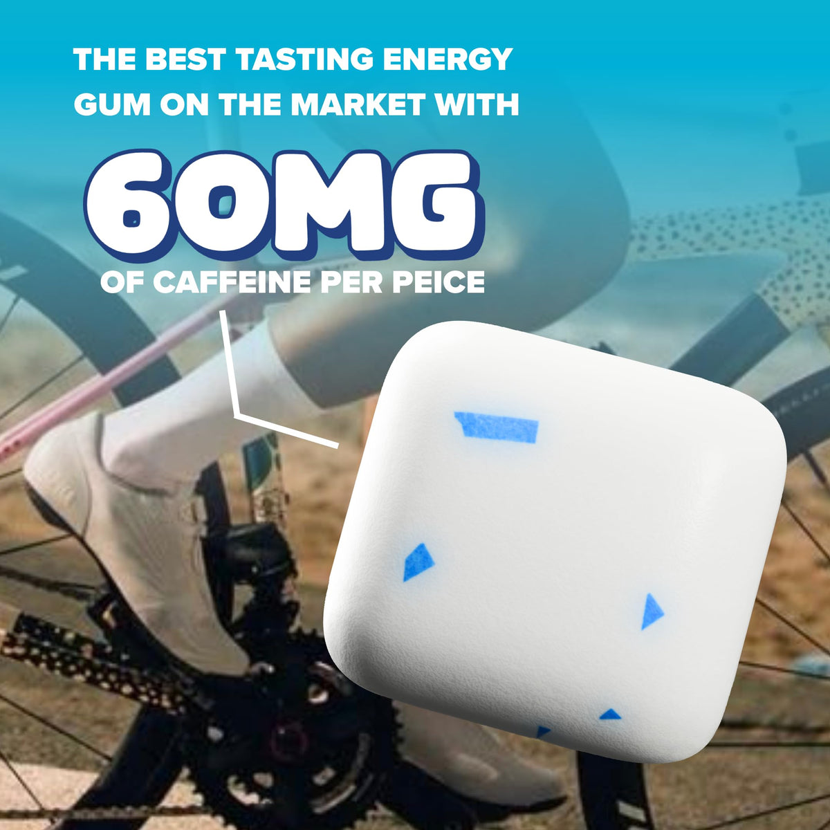 REV Gum on-the-go usage shot demonstrating portable energy for workouts or study.