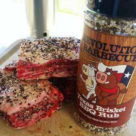 Texas Beef Rub crust forming on beef during cooking.