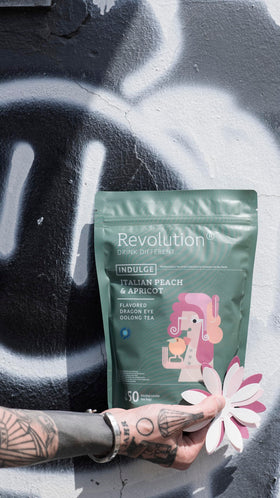 Italian Peach aroma wafts from Dragon Eye blend during steeping.