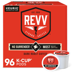 REVV No Surrender box front with bold branding for strong coffee