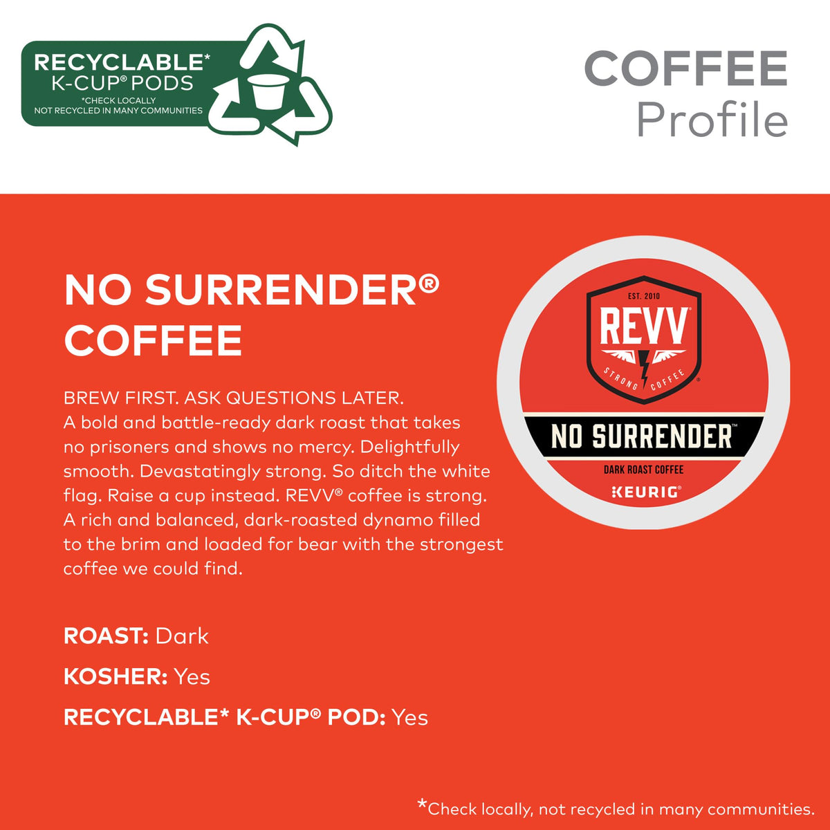 REVV No Surrender ground coffee ready for a rich, bold cup
