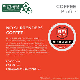 REVV No Surrender ground coffee ready for a rich, bold cup