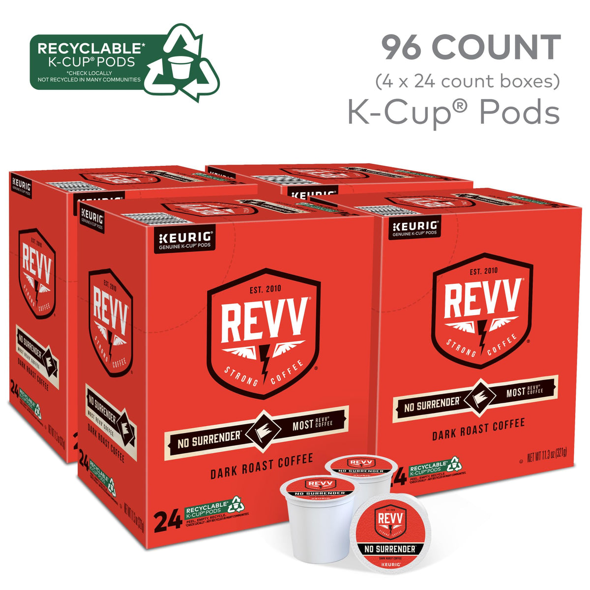 REVV No Surrender K-Cup pod ready for quick, bold single-serve brewing
