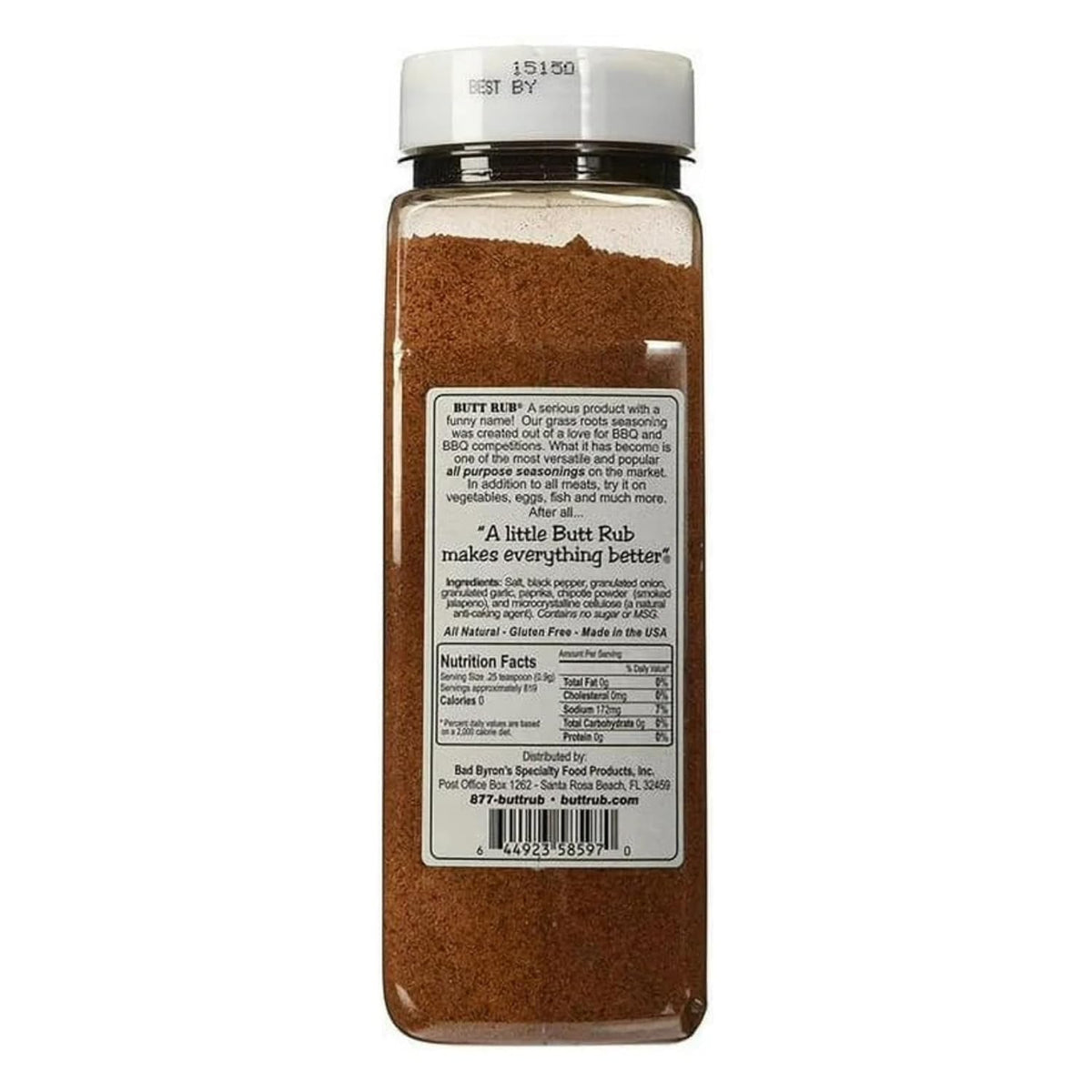 Rex Bad Byron's Barbecue Rub pour enables quick, even coverage for grilling.