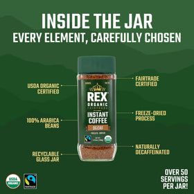 Rex Coffee brew-ready with water demonstrates hot or cold beverage versatility.