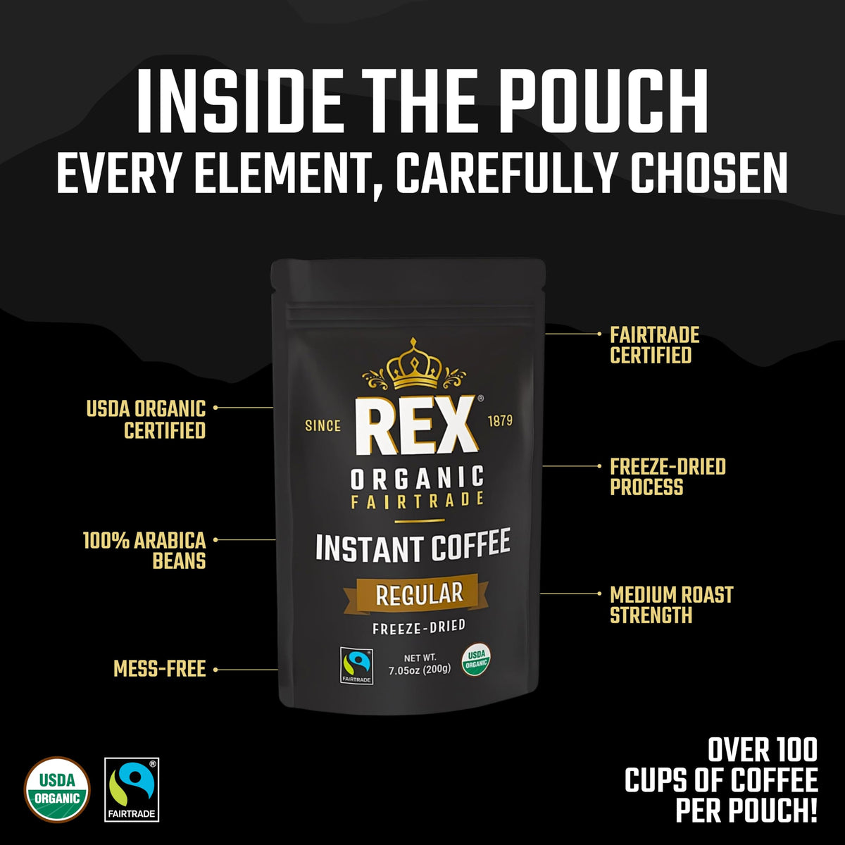 Dissolving Rex Coffee in cold water for a refreshing iced coffee.