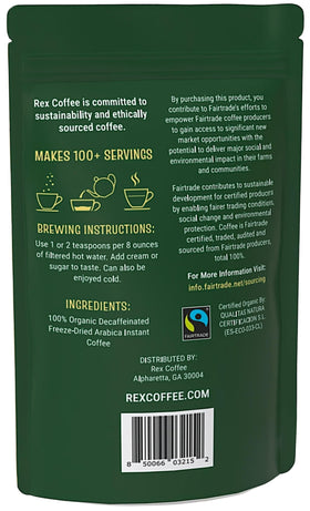 REX COFFEE Natural aroma preserved by freeze-drying methods.