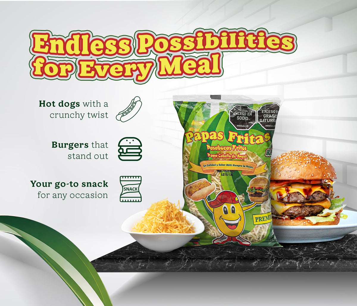 R&G 1kg party-size bag emphasizes shareable snack for gatherings and meals.