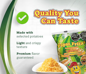 R&G chips showcase crispy texture ideal for salads, burgers, or dips.