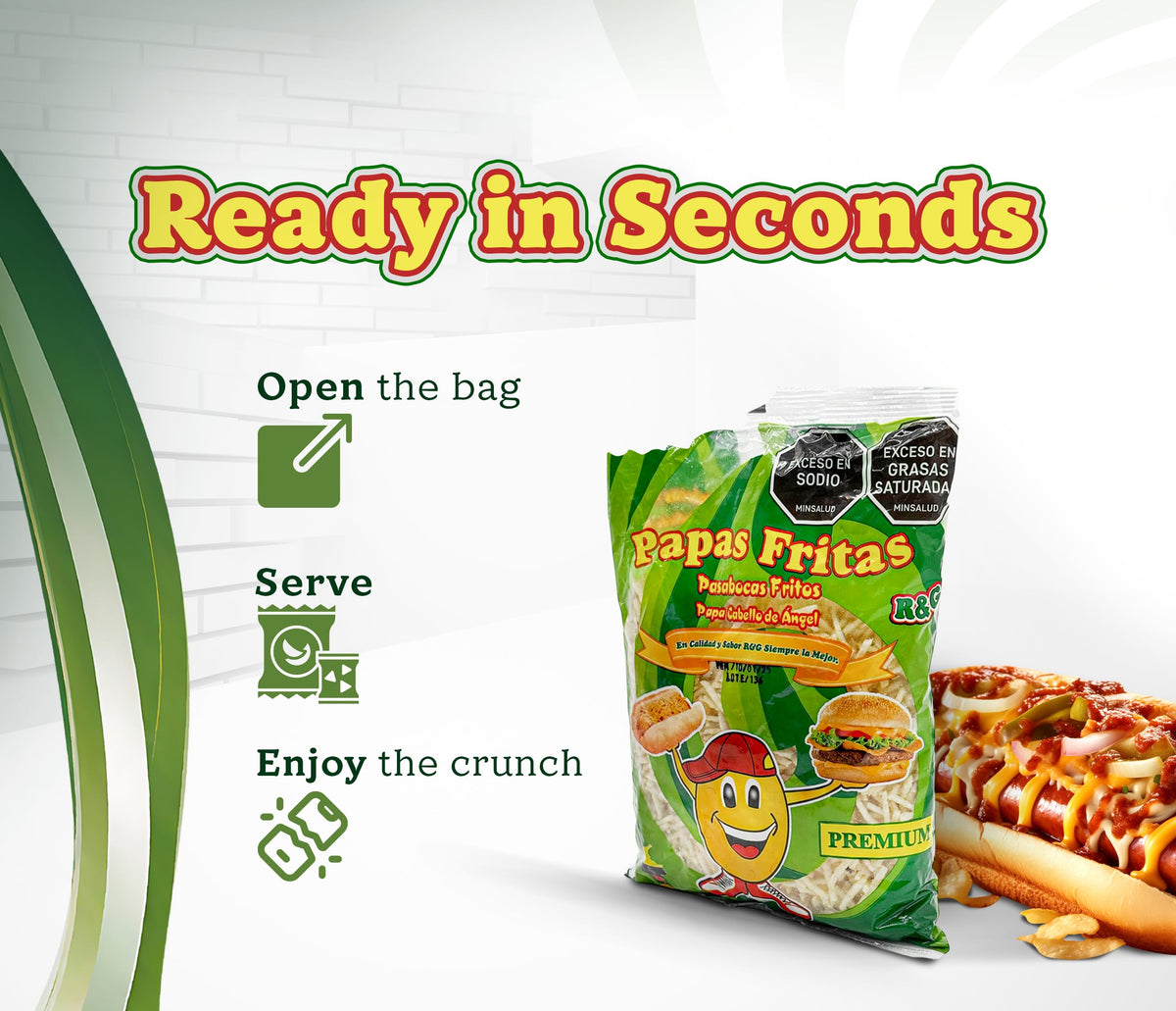 R&G resealable bag preserves crunch and freshness between uses.