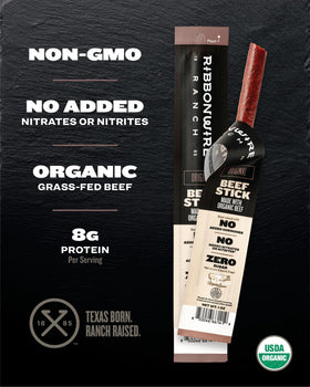 Ribbonwire Ranch Jalapeno Cheddar beef stick with zesty kick