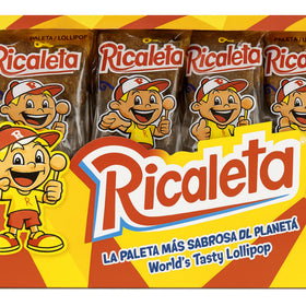 Ricaleta tamarind lollipop array—vibrant colors and heritage-inspired candy.