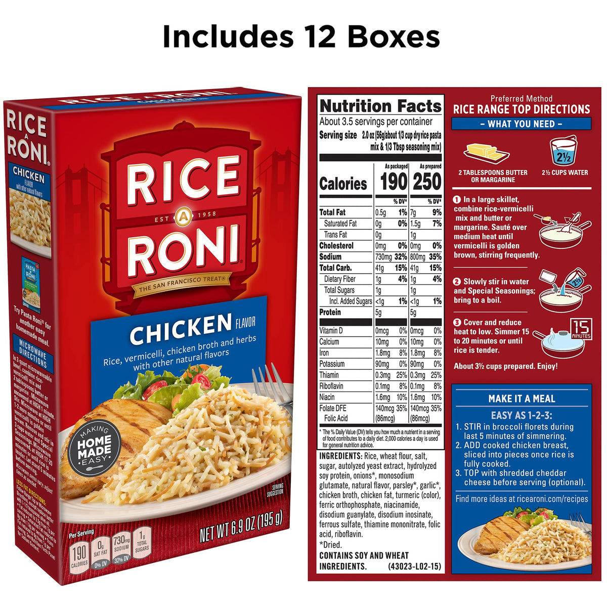 Rice-A-Roni Chicken vermicelli-rice mix provides a quick, flavorful side for family meals.