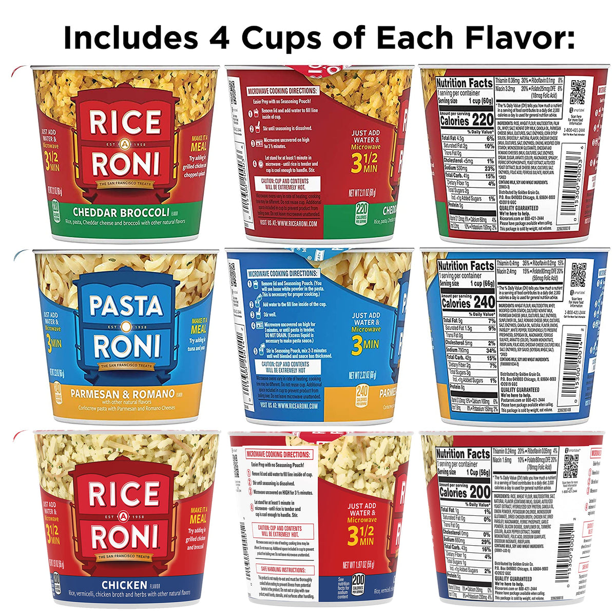 Rice-A-Roni Cups Cheddar Broccoli flavor cup for on-the-go lunches