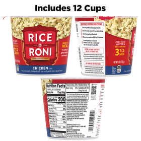 Rice-A-Roni Cups Chicken Flavor rice and vermicelli in a convenient cup.