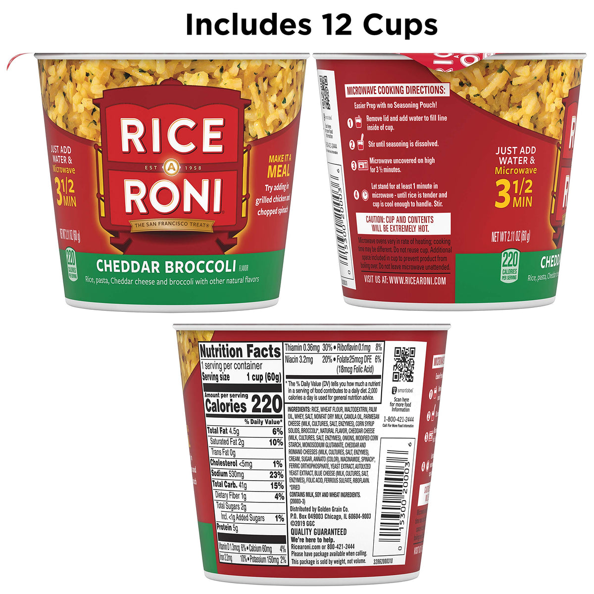 Rice-A-Roni Cups microwave-ready convenience for a fast meal.