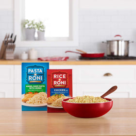 Rice-A-Roni image showing how to add chicken for an easy meal.