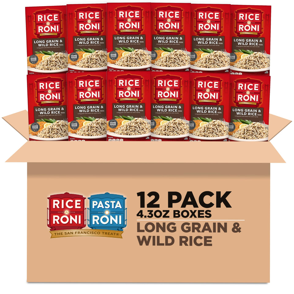 Rice-A-Roni long grain and wild rice with herbs pack shot for easy family meals