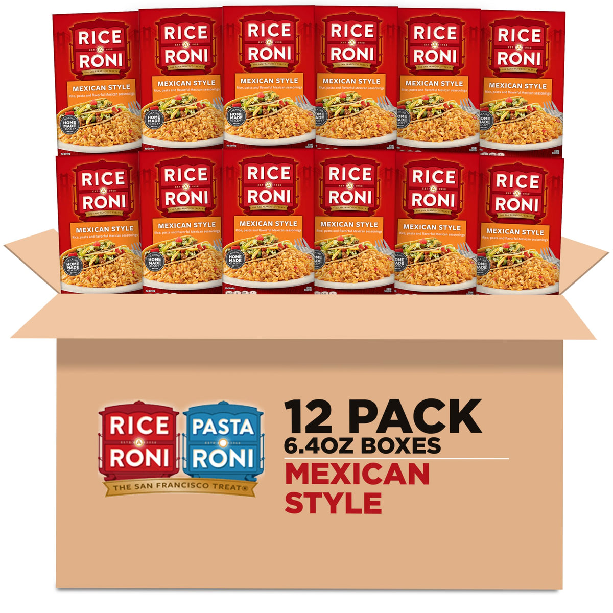 Rice-A-Roni Mexican Style bowl with zesty rice and pasta for quick weeknight meals.