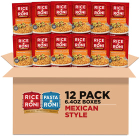 Rice-A-Roni Mexican Style bowl with zesty rice and pasta for quick weeknight meals.