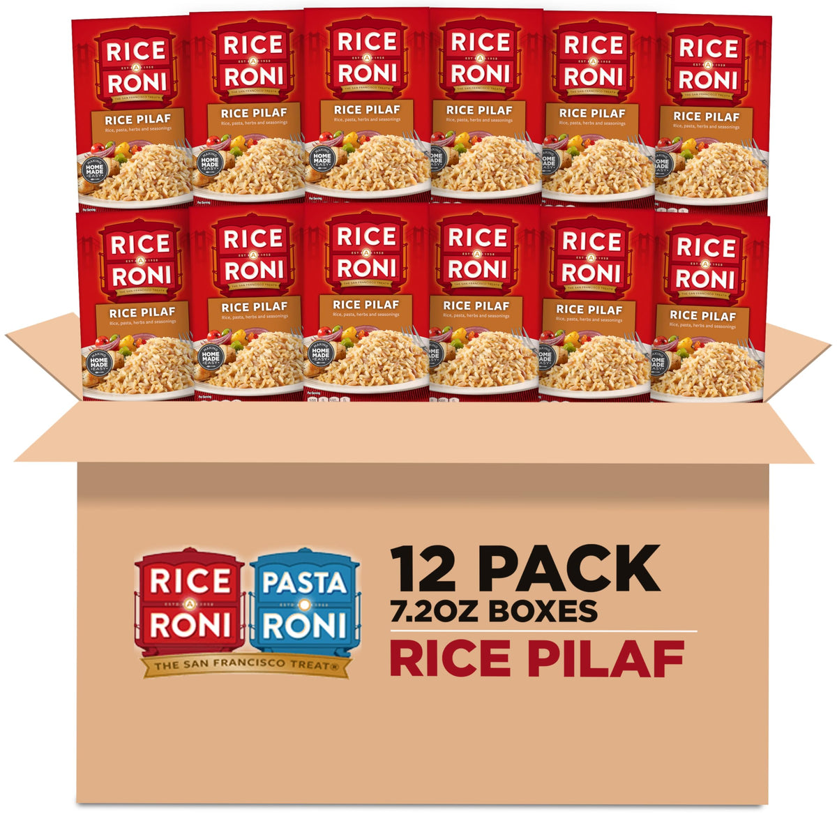 Rice-A-Roni rice pilaf simmering in a pot for a quick weeknight dinner.