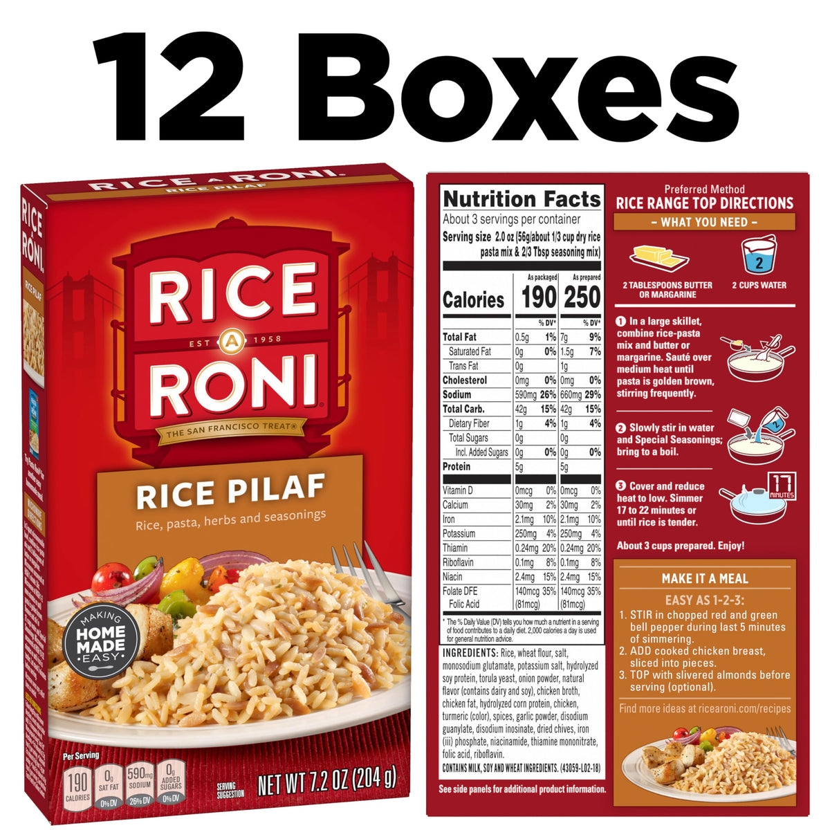 Rice-A-Roni served in a bowl with herbs and pasta texture.
