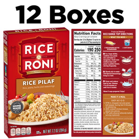 Rice-A-Roni served in a bowl with herbs and pasta texture.