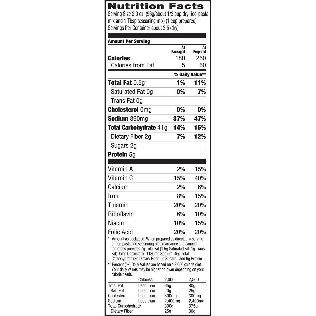 Rice-A-Roni Spanish Rice ready-to-serve meal option with protein per serving.