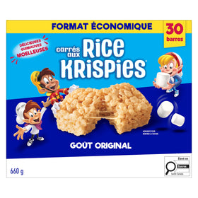 Rice Krispies Squares Original bars 30-count on plate, ready to enjoy