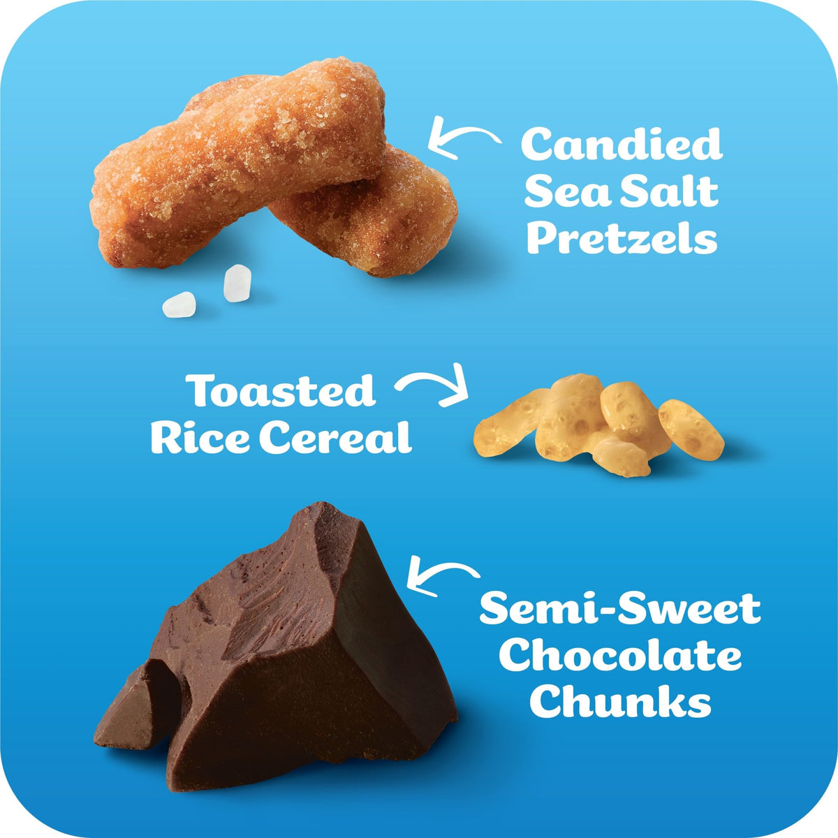 Cross-section view shows marshmallow center within Bliss bar for texture contrast.