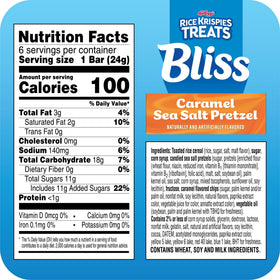 Close-up of Bliss bars showing crispy rice, marshmallow, and caramel bottom.