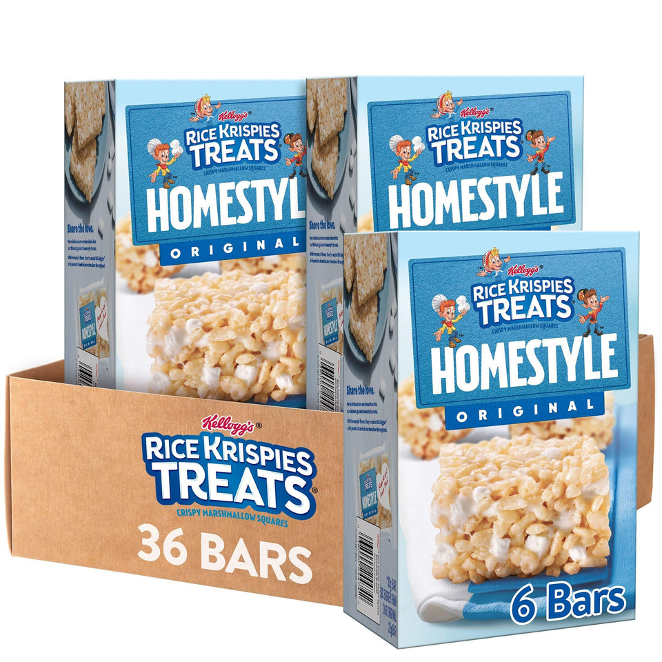 Rice Krispies Treats Homestyle bars packaging shown for easy on-the-go snacking