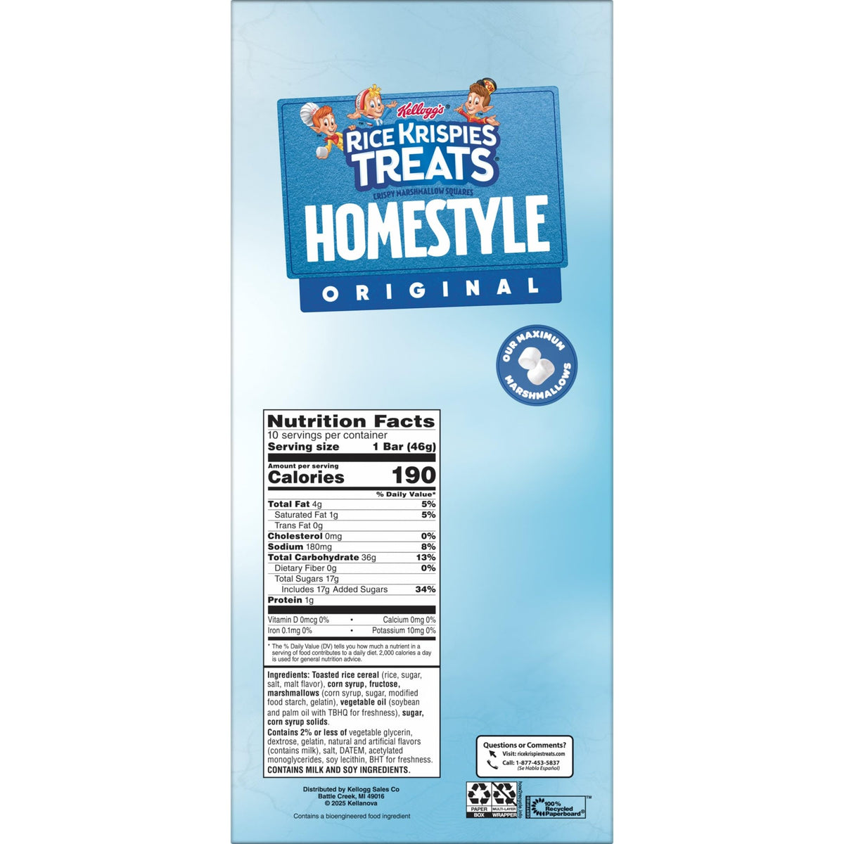 Office desk with Rice Krispies Treats Homestyle Original as a quick treat