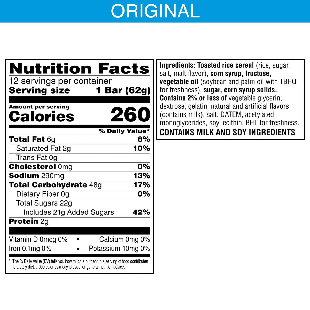 Rice Krispies Treats Mega Bar packaging closeup highlights fluffy cereal and soft marshmallow appeal.