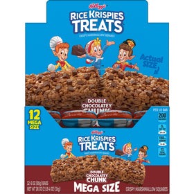 Rice Krispies Treats Mega Bar puffed rice cereal close-up with chocolate pieces