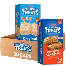 Rice Krispies Treats Original Bars on plate for quick family snacks