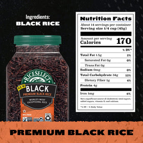 RiceSelect Premium Black Rice cold salad bowl with greens and edamame.
