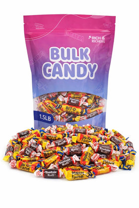 Rich & Richers assorted candies closeup showcasing classic flavors for nostalgic snacking.