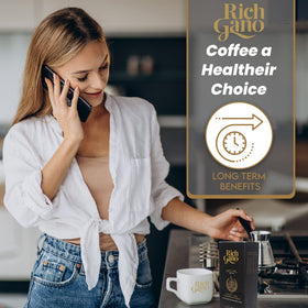 Rich gano Reishi coffee in daily routine boost