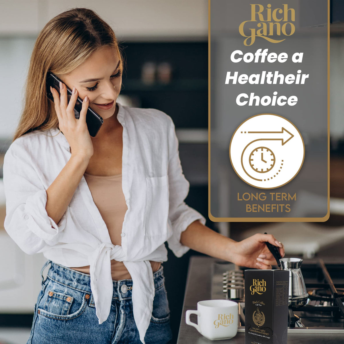 Rich Gano Reishi sachets for office or travel energy