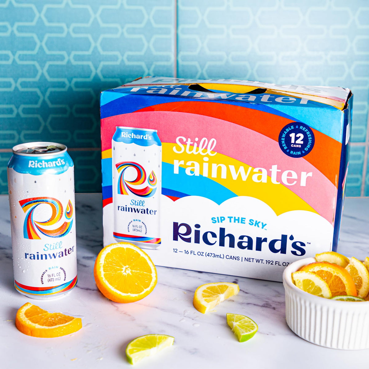 Richard's Rainwater purity source image highlighting clean sourcing from nature.