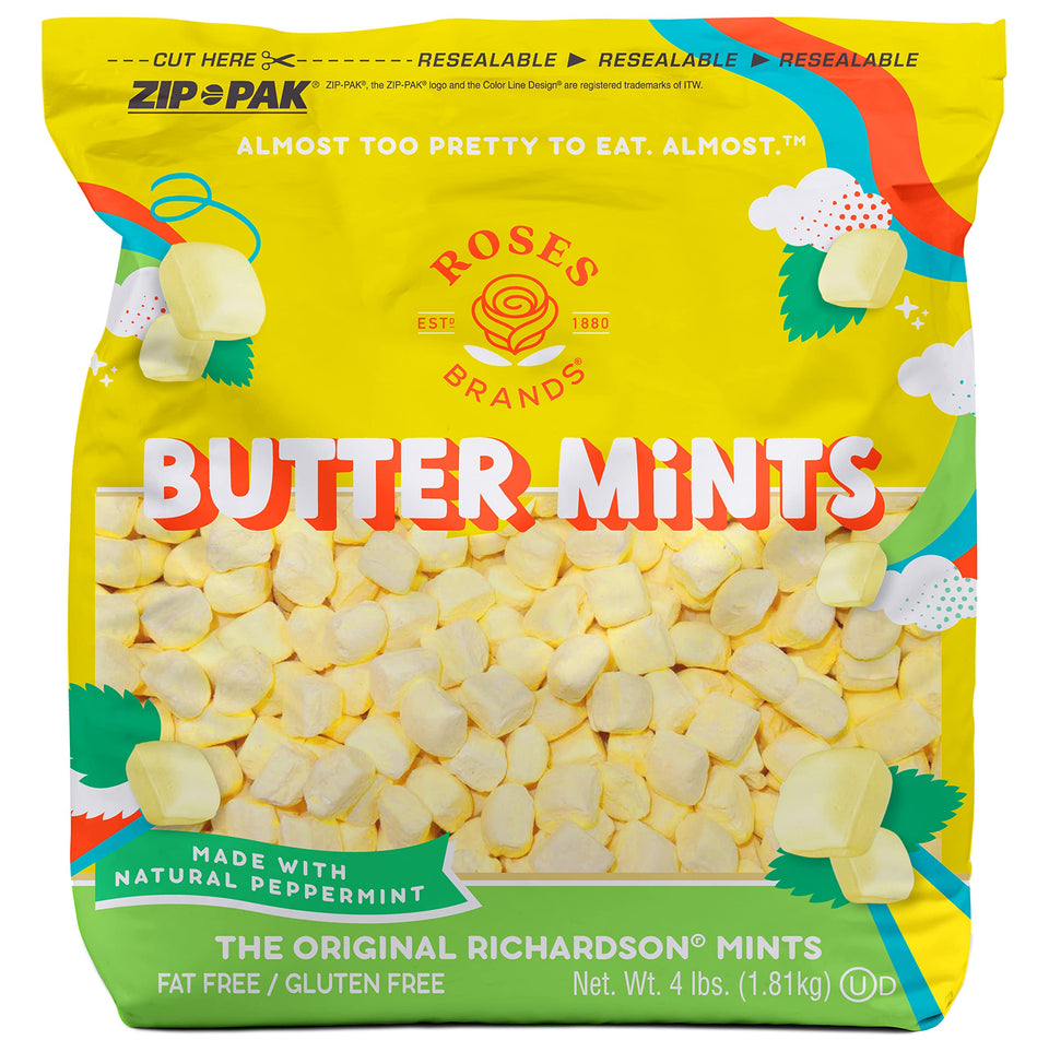 Richardson Roses Brands Butter Mints 4lb pack ideal for events and candy bars.