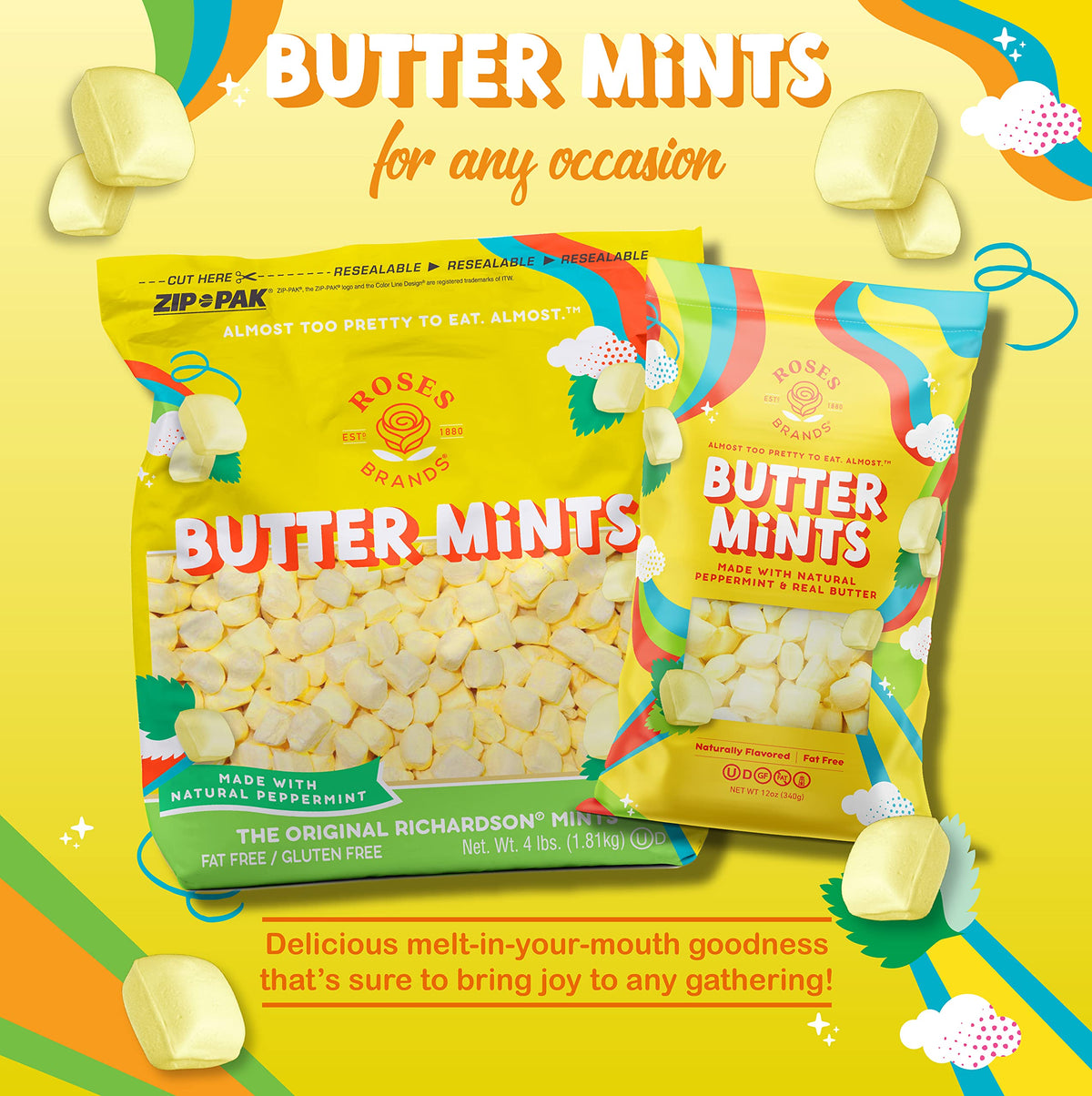 Butter Yellow mints add warm color to any table setting.