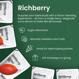 Richberry Miracle Berry lemon-taste test shows tart flavors turning sweeter naturally.
