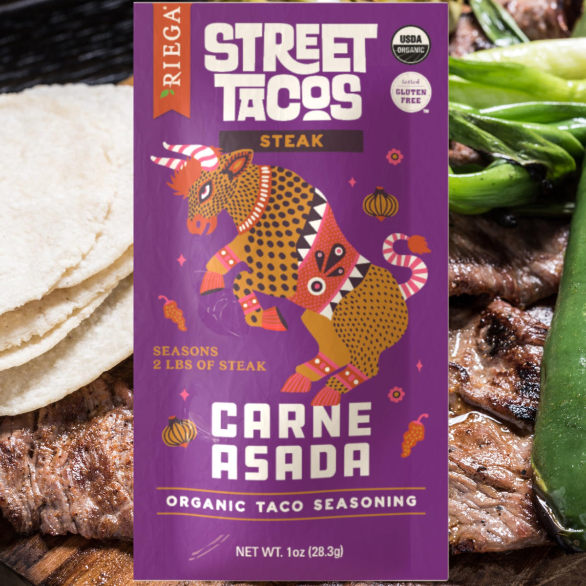 Riega carne asada marinade bowl ready to blend citrus and soy