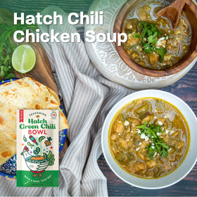 Riega hatch green chili seasoning being sprinkled into a bowl for 10 minutes