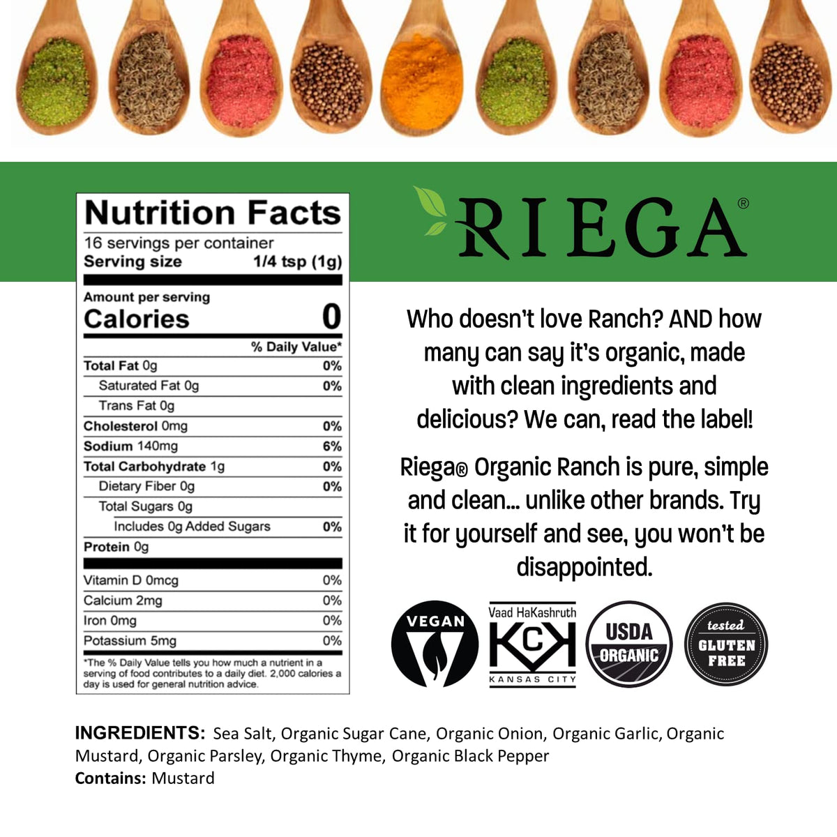 Pour-ready Riega Ranch Seasoning into a bowl for dressing or dip